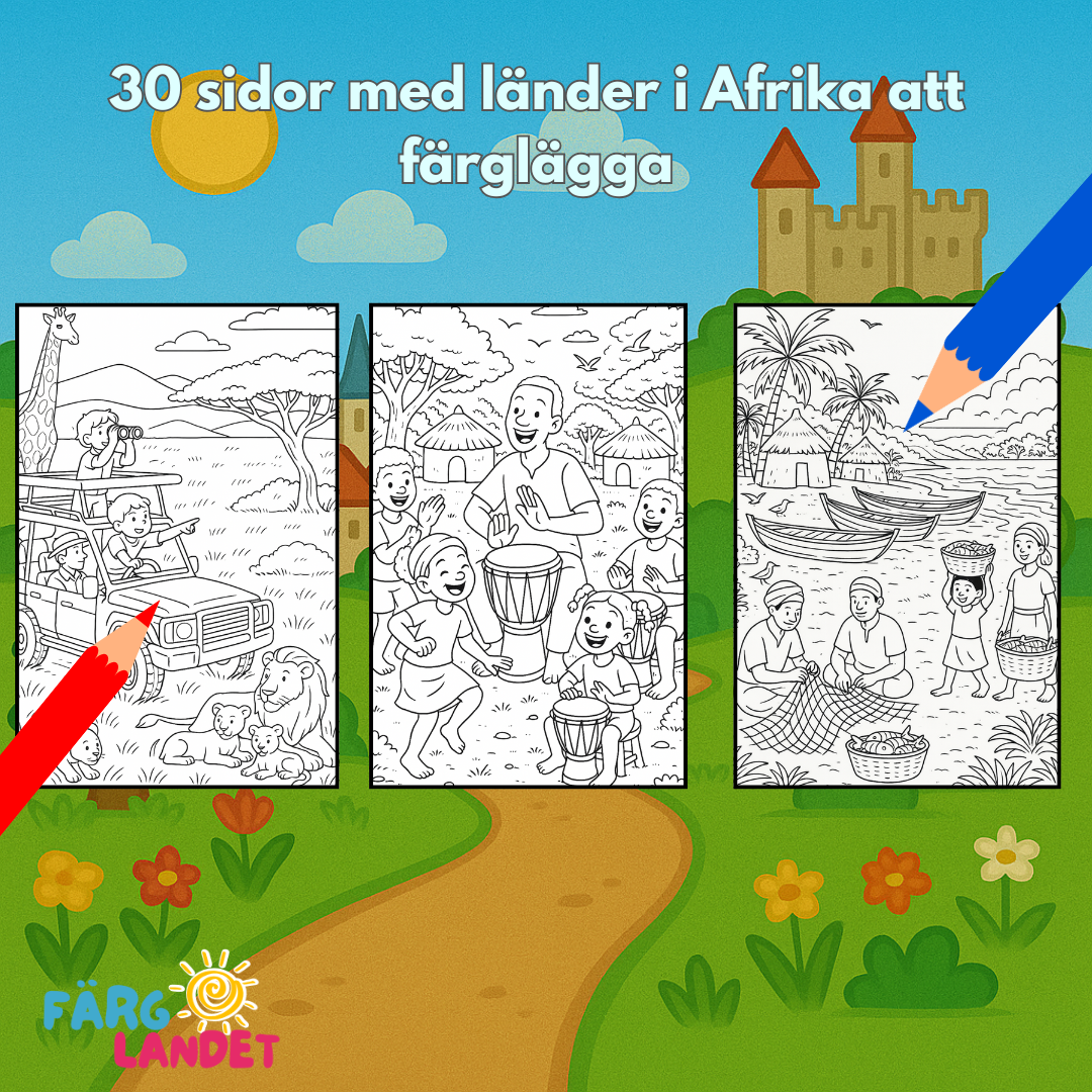 Res genom Afrika | Digital målarbok med fakta