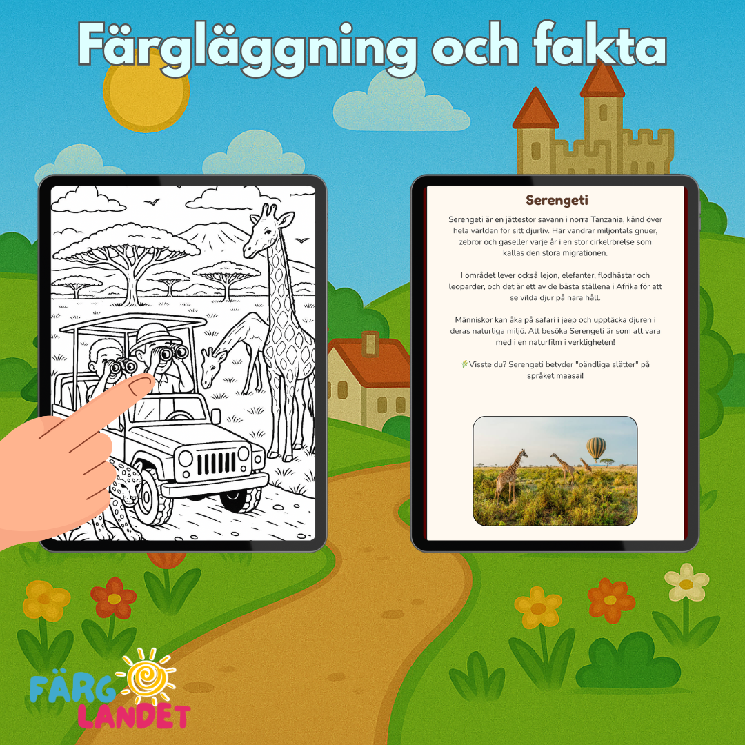 Res genom Afrika | Digital målarbok med fakta