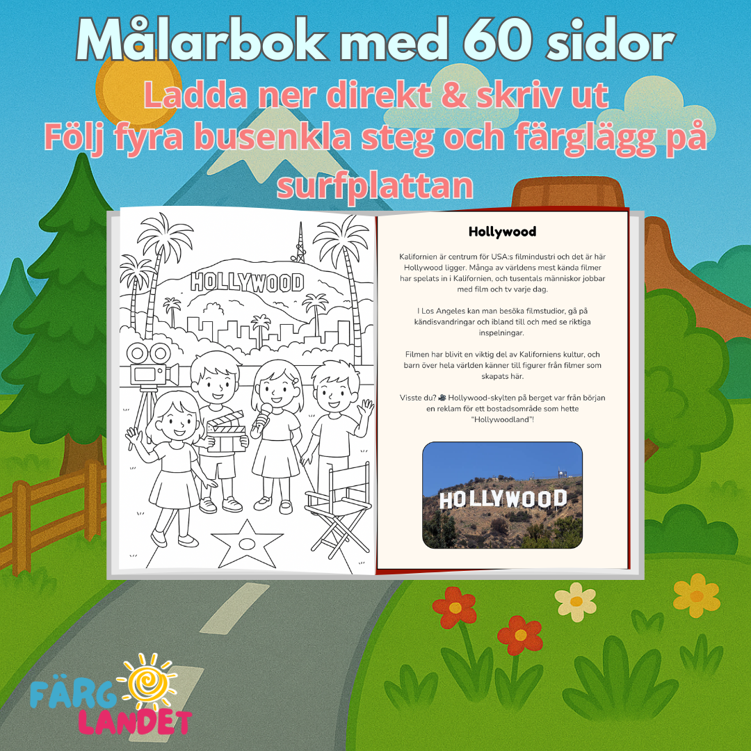 Res genom Nordamerika | Digital målarbok med fakta